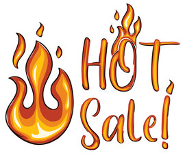 Wall Mural - Hot sale - hand drawn advertising sign with fire flame