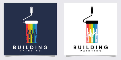 building paint logo design with creative concept