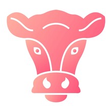 Vector Cow Glyph Gradient Icon Design
