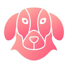 Vector Dog Glyph Gradient Icon Design
