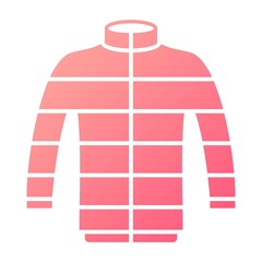 Vector Puffer Jacket Glyph Gradient Icon Design