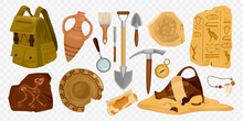 Archeology Icons Transparent Set