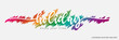 © Von's Graphic - Holiday 8 rainbow water color scribble background editable text effect vector greeting card