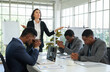 © Verin - business partnership team pray to spiritual growth for successful of business during meeting.concept spiritual life with business(selective focus at a woman)