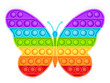  Popit shaped as butterfly.  Pop it sensory vector toy. Popit fidget toy. Rainbow popular 3d realistic antistress fidgeting toy.