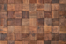 Wood Texture Of Wall Panel Or Table. Mosaic From Old Boards