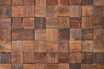 wood texture of wall panel or table. mosaic from old boards