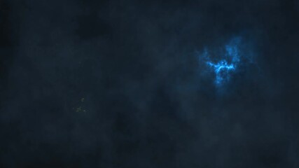 Wall Mural - storm clouds with blue and orange lightning 4k loop features stormy dark clouds with orange and blue