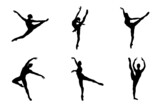 Set of Silhouette ballet dance ballerina , illustration icon