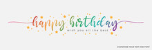 Happy Birthday Celebration Star Background Colorful Greeting Card Vector Editable Text Effect