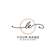 Canvas Print - LE initial Signature logo template vector