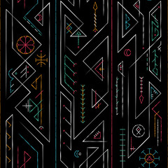 Dark color scandinavian seamless pattern.