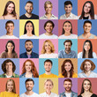 © Prostock-studio - Millennials posing on colorful studio backgrounds, set of portraits
