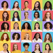 © Prostock-studio - Pretty multiracial ladies students posing on colorful backgrounds