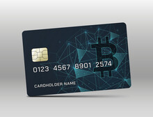 Realistic Crypto Credit Card Mockup.