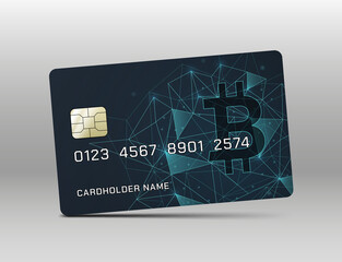 Realistic crypto credit card mockup.
