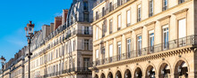 Paris, Panorama Of The Rue De Rivoli, Typical Building, Parisian Facade
