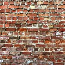Old Red Brick Wall Grunge Background Texture