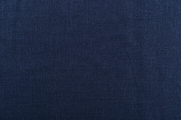 surface of dark blue linen fabric, background, texture