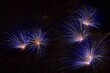 Fireworks Display at New Year's Eve. Blue, sapphire fireworks.