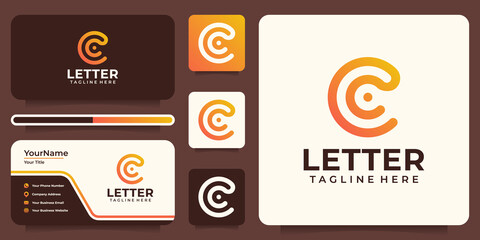 Sticker - Letter c alphabet initial logo vector design