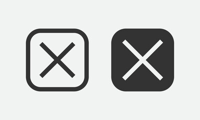Poster - Close icon vector sign. Cancel symbol web design. Error, denied, avoid or wrong data button.