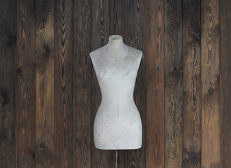 Canvas Print - vintage mannequin on wooden background