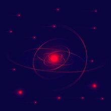 Cosmos, Pink Stars, Planet, Galaxy