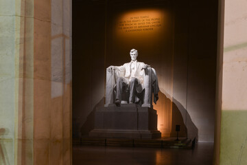 Wall Mural - Lincoln statue details at Lincoln Memorial - Washington DC, United States