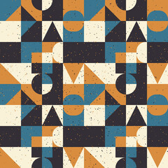 Poster - Abstract geometric texture pattern. Grain tiles shapes canvas. Mosaic grainy abstract design.