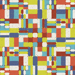 Aufkleber - Abstract rounded shapes pattern with random colors. Crayons were collected in a heap, laid out side by side. Vector.