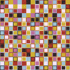 Aufkleber - The tiles are pastel, grain effect on top creates texture. Avant-garde tile decor. Vector.