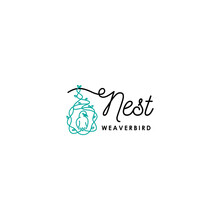 Flat Letter Design NEST WEAVERBIRD Logo Design