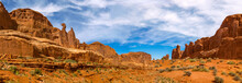 Panoramic View Of The Sandstones Of The Arches National Park, Utah, USA