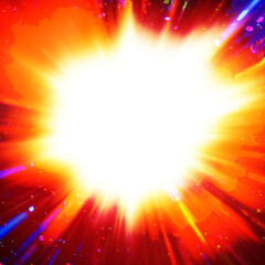 Wall Mural - colourful starburst explosion border with white copyspace centre. the elements of this image furnish