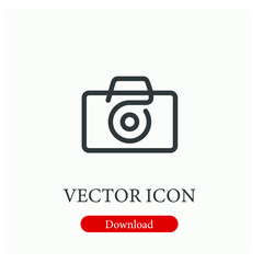 Poster - Camera vector icon. Editable stroke. Symbol in Line Art Style for Design, Presentation, Website or Apps Elements, Logo. Pixel vector graphics - Vector
