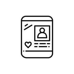Wall Mural - social media profile on a tablet. pixel perfect, editable stroke icon