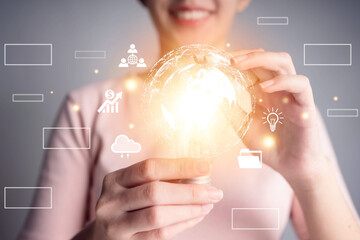 Poster - The world of communication and online business, investment ideas.