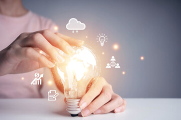 Poster - The world of communication and online business, investment ideas.