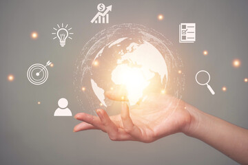 Poster - The world of communication and online business, investment ideas.
