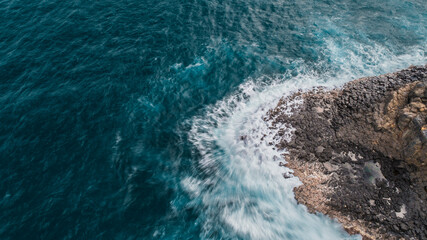 Wall Mural - Long Exposure Drone Shot of Blow Hole Point New South Wales Australia