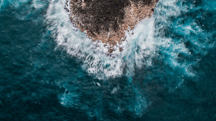 Wall Mural - Long Exposure Drone Shot of Blow Hole Point New South Wales Australia