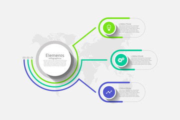 Poster - Elements infographic business template circle with 3 step