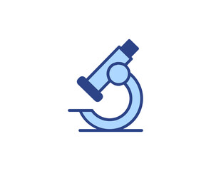 Fototapete - Microscope flat icon. Thin line signs for design logo, visit card, etc. Single high-quality outline symbol for web design or mobile app. Medical outline pictogram.