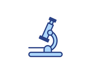 Fototapete - Microscope flat icon. Thin line signs for design logo, visit card, etc. Single high-quality outline symbol for web design or mobile app. Medical outline pictogram.