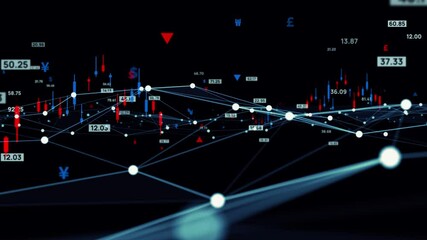 Fototapete - Financial network concept. Financial technology. Fintech.