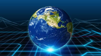 Poster - Earth and electronic circuits. Global network.