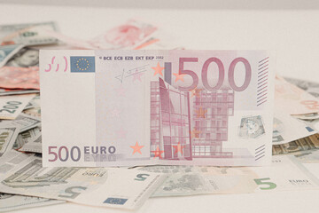 Wall Mural - European currency money, euro banknotes