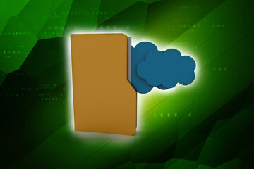 Poster - 3d rendering cloud  folder network