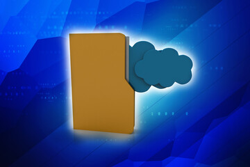 Poster - 3d rendering cloud  folder network